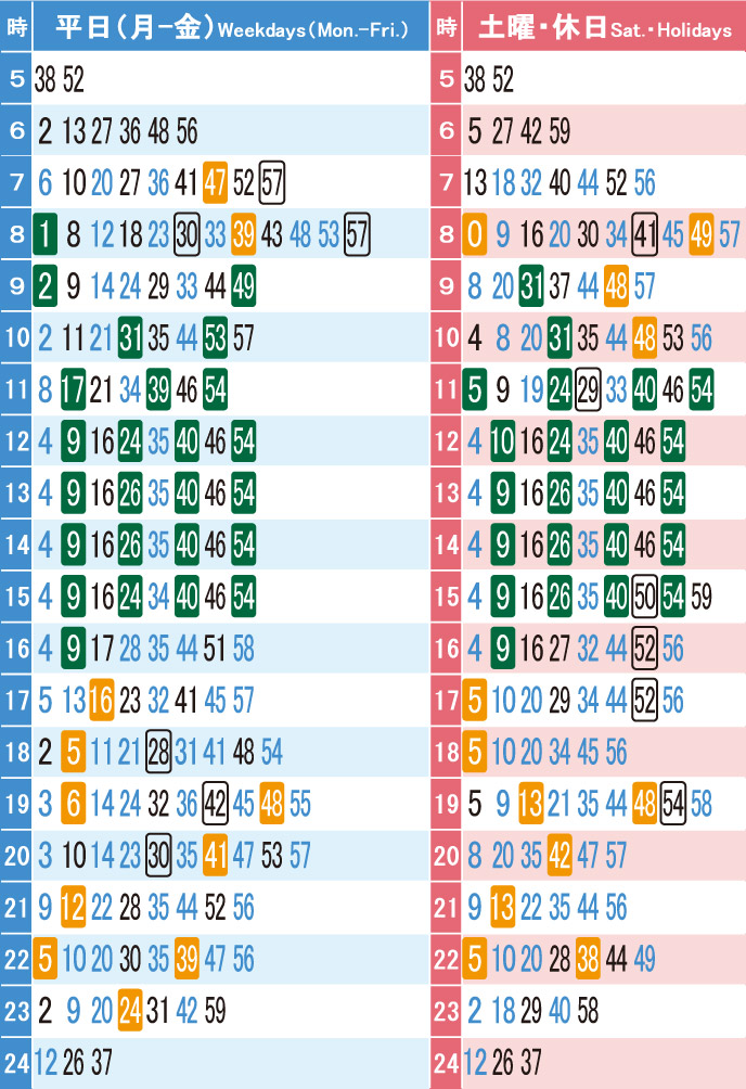 泉ケ丘駅 下り 光明池・和泉中央方面 時刻表